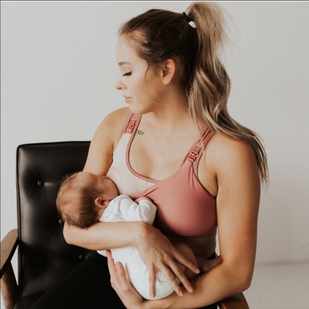 NWT Senita Nursing Sports Bra In Dusty Rose